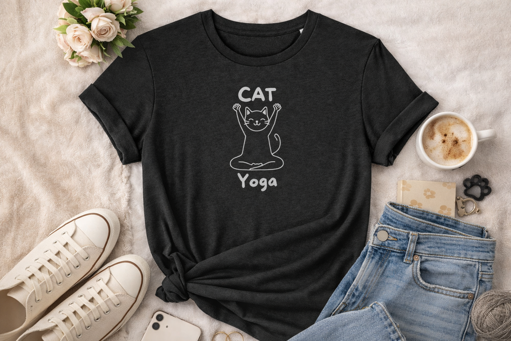 Women's Organic Cotton 'Cat Yoga' T-Shirt