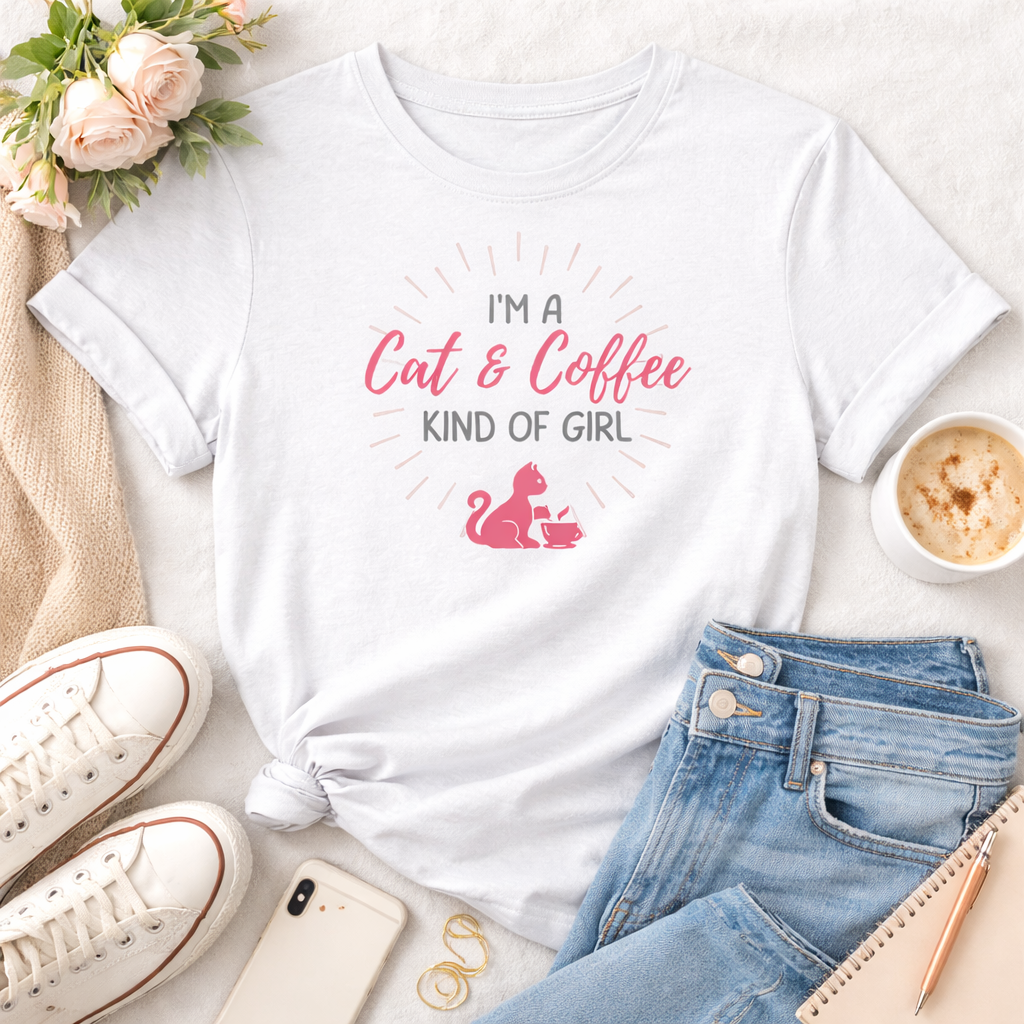 Women's "Im a cat and coffee kind of girl" T-Shirt