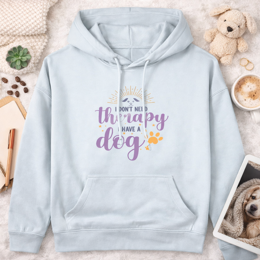 Women's Organic Cotton "I don't need therapy I have a dog" Hoodie