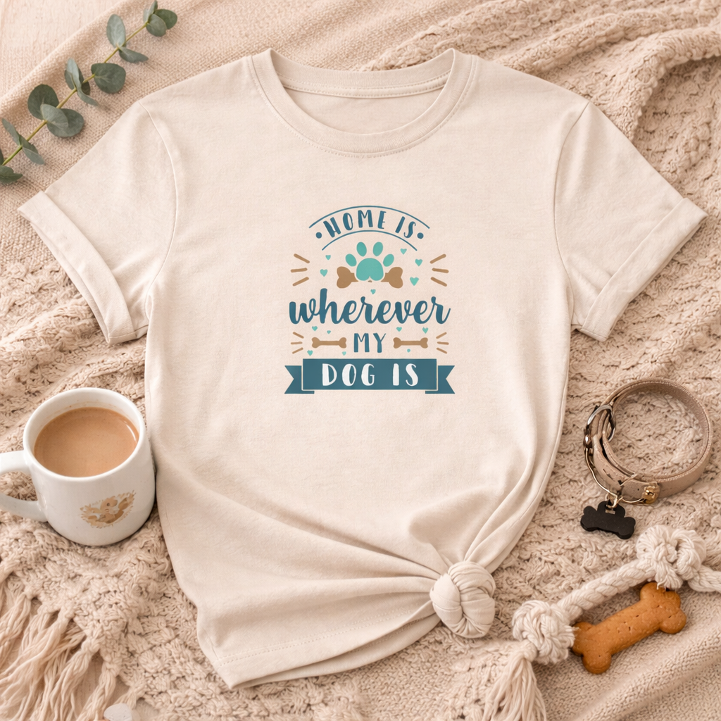 Women's Organic Cotton "Home Is Where My Dog Is" T-Shirt