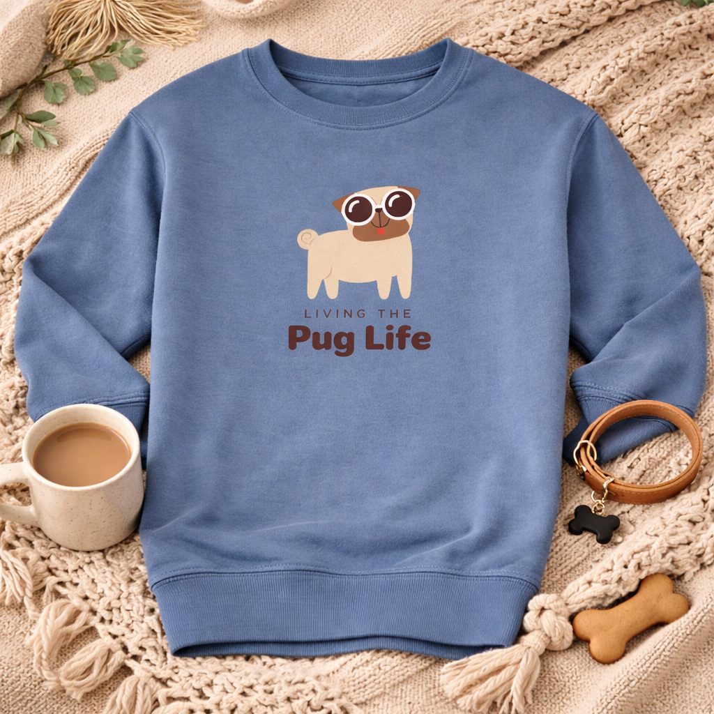 Women's Organic Cotton "Living the pug life" Sweatshirt