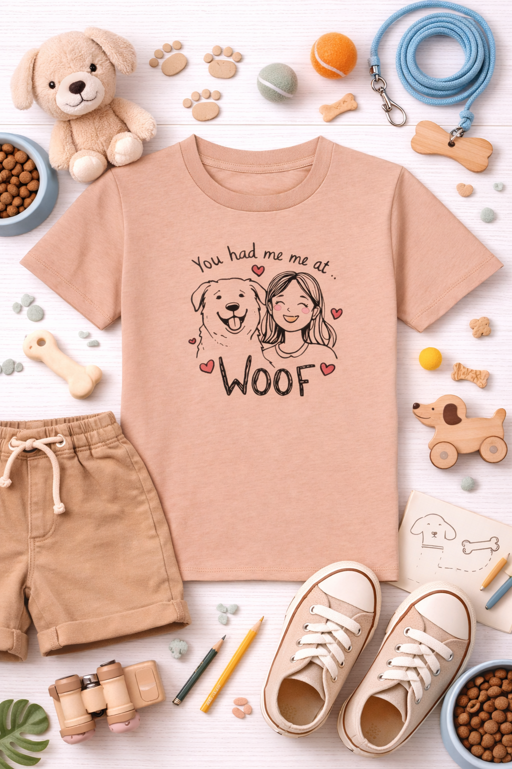 Kids Organic Cotton Dog T-Shirt - Girls Dog Tee
