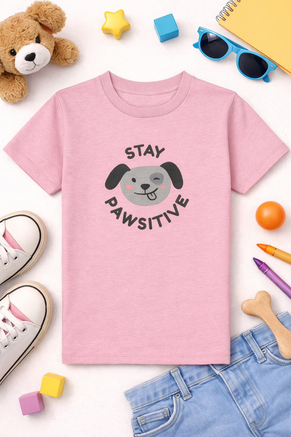 Children's Organic Cotton Stay Pawsitive T-Shirt