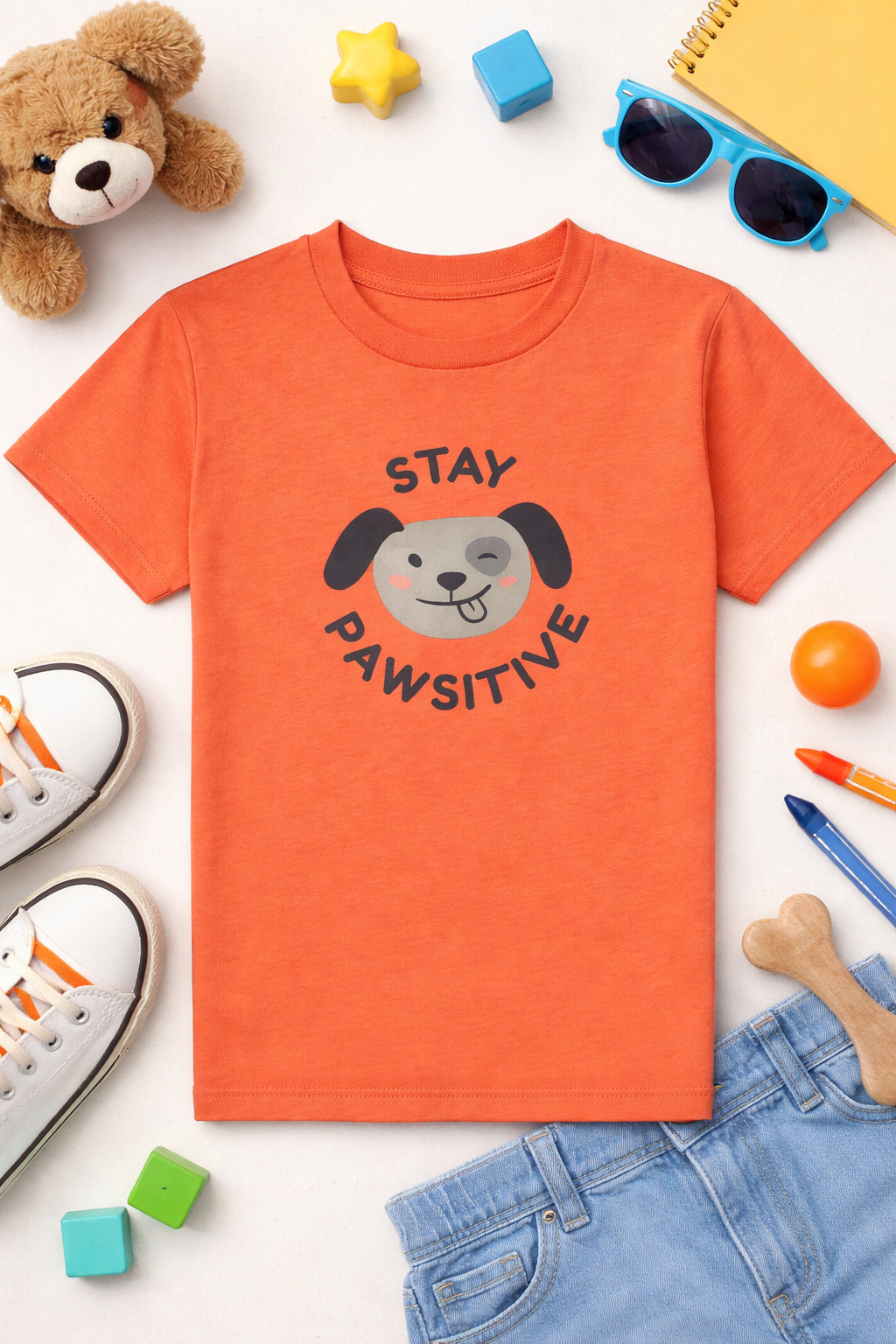 Kids orange animal print t-shirt